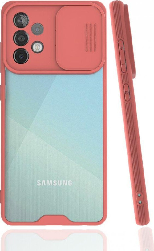 Samsung Galaxy A52S Kılıf Darbelere Dayanıklı Kamera Koruma Sürgülü Platin Kapak