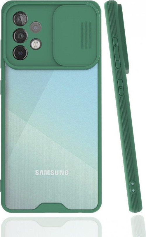 Samsung Galaxy A52S Kılıf Darbelere Dayanıklı Kamera Koruma Sürgülü Platin Kapak