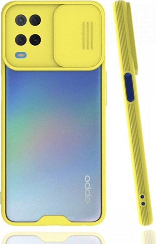 Realme 8 Kılıf Darbelere Dayanıklı Kamera Koruma Sürgülü Platin Kapak