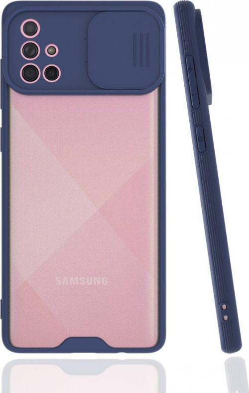 Samsung Galaxy A71 Kılıf Darbelere Dayanıklı Kamera Koruma Sürgülü Platin Kapak