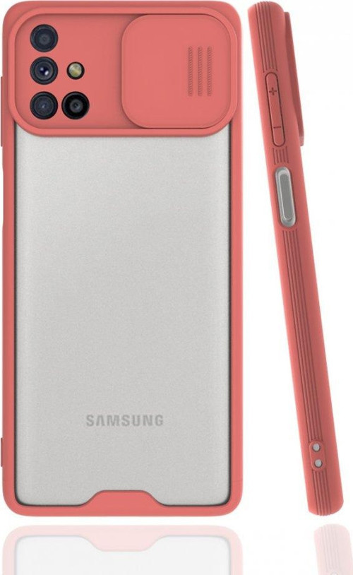 Samsung Galaxy M31S Kılıf Darbelere Dayanıklı Kamera Koruma Sürgülü Platin Kapak