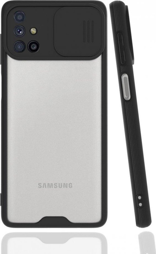 Samsung Galaxy M31S Kılıf Darbelere Dayanıklı Kamera Koruma Sürgülü Platin Kapak