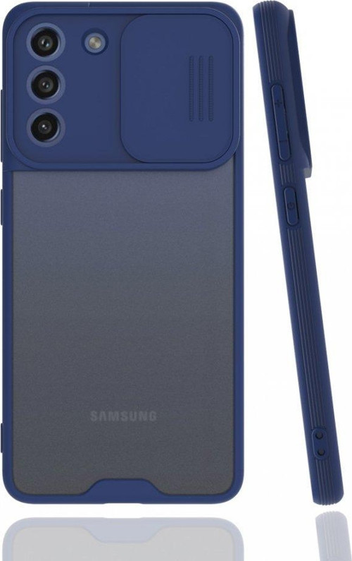 Samsung Galaxy S21 FE Kılıf Darbelere Dayanıklı Kamera Koruma Sürgülü Platin Kapak
