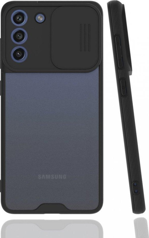 Samsung Galaxy S21 FE Kılıf Darbelere Dayanıklı Kamera Koruma Sürgülü Platin Kapak