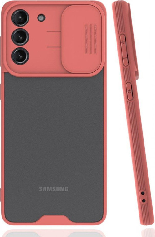 Samsung Galaxy S21 Kılıf Darbelere Dayanıklı Kamera Koruma Sürgülü Platin Kapak