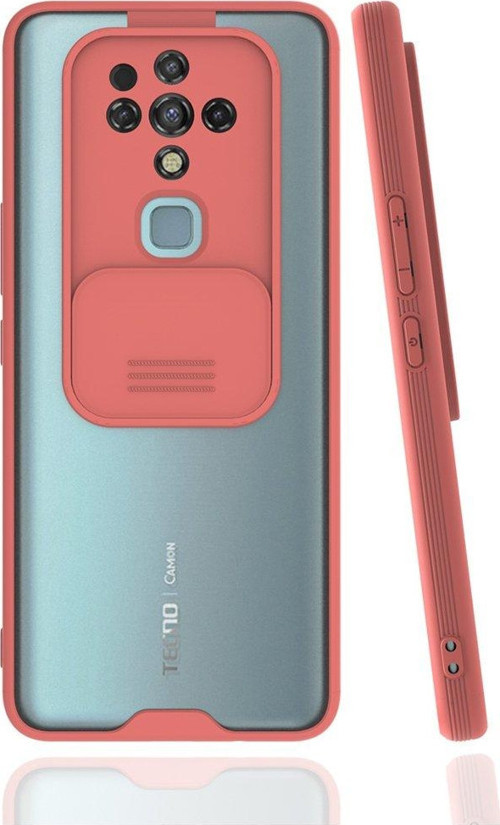 Tecno Camon 16 Kılıf Darbelere Dayanıklı Kamera Koruma Sürgülü Platin Kapak
