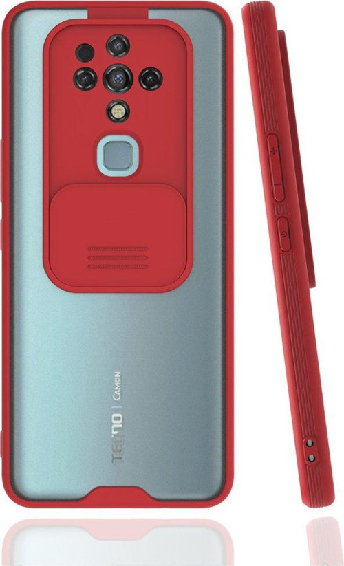 Tecno Camon 16 Kılıf Darbelere Dayanıklı Kamera Koruma Sürgülü Platin Kapak