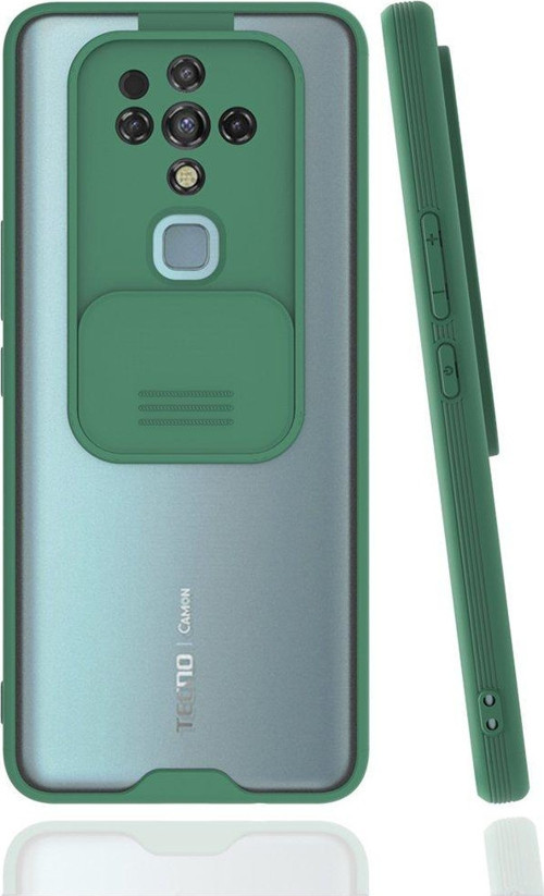 Tecno Camon 16 Kılıf Darbelere Dayanıklı Kamera Koruma Sürgülü Platin Kapak