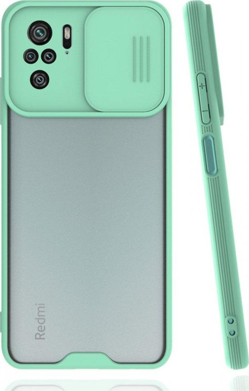 Xiaomi Redmi Note 10S Kılıf Darbelere Dayanıklı Kamera Koruma Sürgülü Platin Kapak