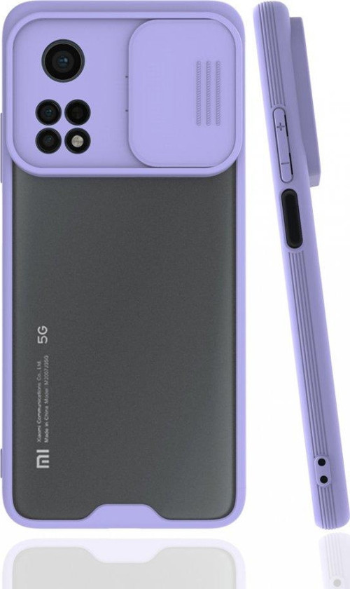 Xiaomi Mi 10T Kılıf Darbelere Dayanıklı Kamera Koruma Sürgülü Platin Kapak