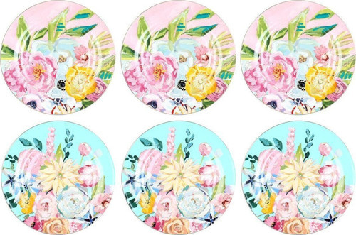 LuckyArt Peony Bone 6'lı Kahve Fincanı Seti