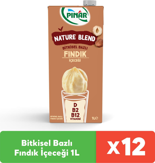 Nature Blend Bitkisel Bazlı Fındık İçeceği 1 L Vegan Laktozsuz x 12 Adet
