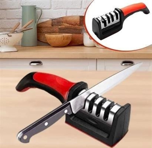 4 Aşamalı Kaymaz Tabanlı Hızlı Bıçak Ve Makas Bileme Aracı - Keskin Ve Pratik Kullanım