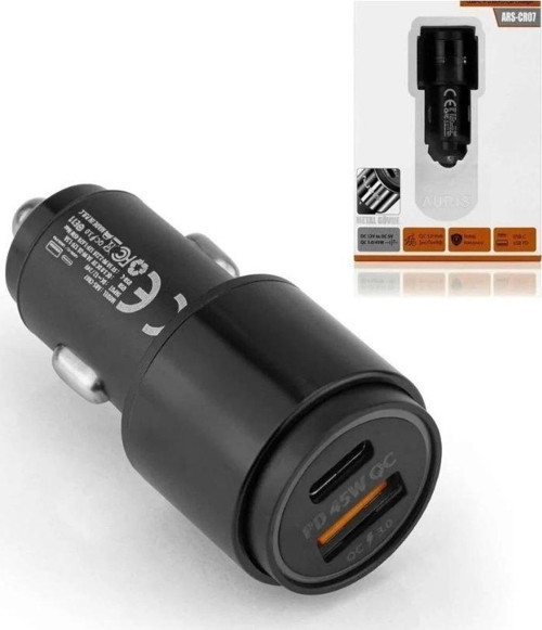 45w Pd Usb Oto Şarj Kafa Hızlı Şarj Çakmaklık Adaptörü, Usb-c Ve Usb-a Çıkışlı, İphone Ve Android Uy