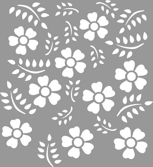 Floral Janice Stencil Boyama şablonu 30x30 cm, Duvar Stencil, Fayans Stencil, Mobilya Stencil