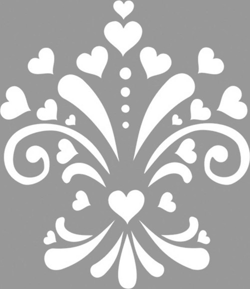 Kalpli Damask Stencil Boyama şablonu 30x30 cm, Duvar Stencil, Fayans Stencil, Mobilya Stencil