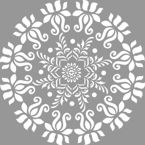 Mandala 34 Stencil Boyama şablonu 30x30 cm, Duvar Stencil, Fayans Stencil, Mobilya Stencil
