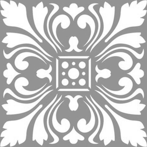 Karo Tulip Stencil Boyama şablonu 30x30 cm, Duvar Stencil, Fayans Stencil, Mobilya Stencil