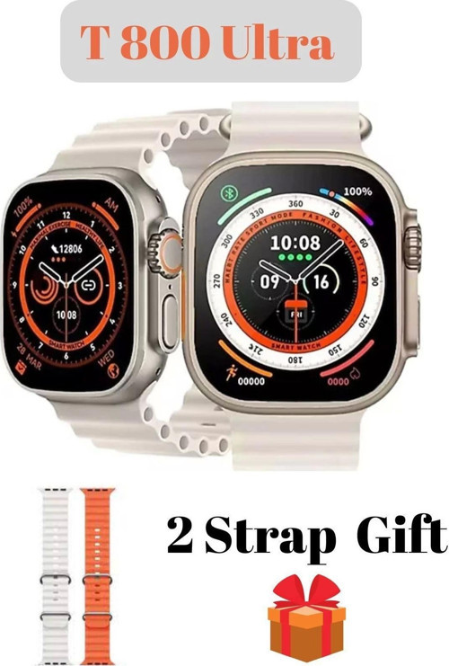 W8 Ultra Smart Watch 45 Mm Tam Ekran Bt Çağrı Özellikli Akıllı Saat +1 Kordon Hediye Strap