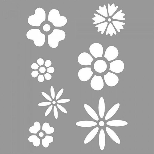 Uçuşan Çiçek Stencil Boyama şablonu 30x30 cm, Duvar Stencil, Fayans Stencil, Mobilya Stencil