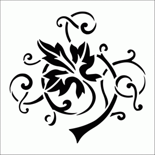 Üzüm Sarmaşığı Stencil Boyama şablonu 30x30 cm, Duvar Stencil, Fayans Stencil, Mobilya Stencil