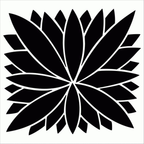 Yaprak Motif 2 Stencil Boyama şablonu 30x30 cm, Duvar Stencil, Fayans Stencil, Mobilya Stencil