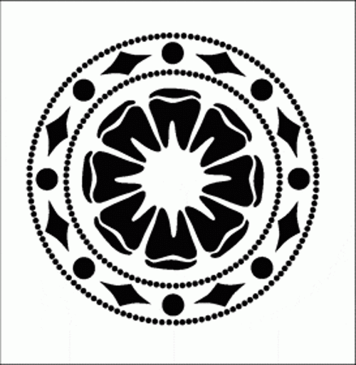 Yuvarlak Motif 2 Stencil Boyama şablonu 30x30 cm, Duvar Stencil, Fayans Stencil, Mobilya Stencil