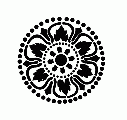 Yuvarlak Motif Stencil Boyama şablonu 30x30 cm, Duvar Stencil, Fayans Stencil, Mobilya Stencil