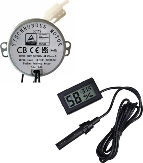 50 Tyz 10/12 Rpm Kuluçka Motoru Viyol Çevirme Ve Nem Ölçer