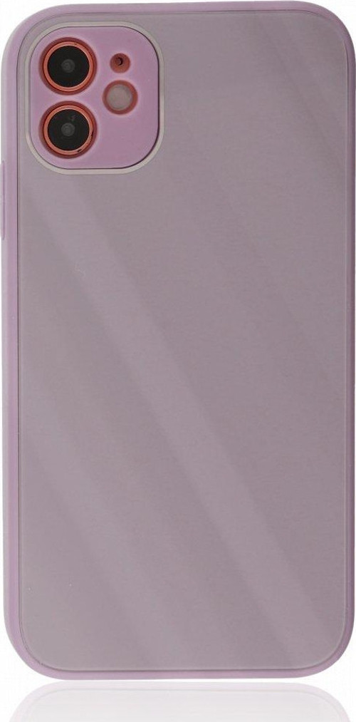 Apple iPhone 12 Kılıf Kamera Korumalı Arkası 9H Temperli Cam Yüzey Soft Tasarım Glass Kapak