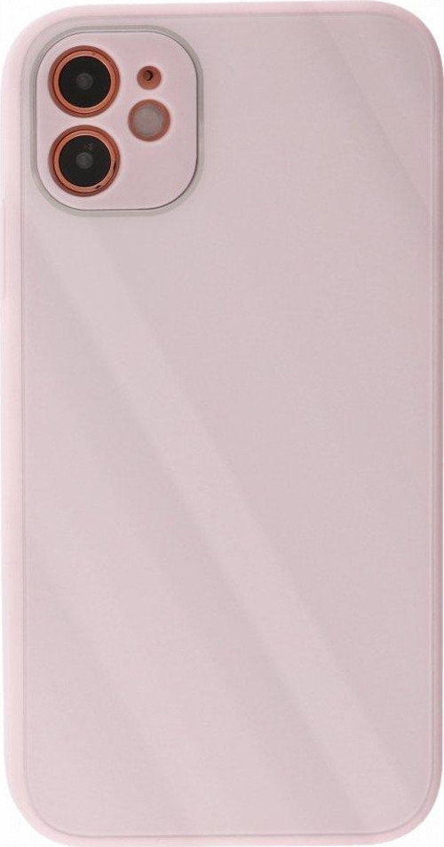 Apple iPhone 12 Kılıf Kamera Korumalı Arkası 9H Temperli Cam Yüzey Soft Tasarım Glass Kapak