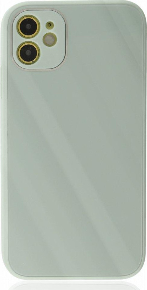 Apple iPhone 12 Kılıf Kamera Korumalı Arkası 9H Temperli Cam Yüzey Soft Tasarım Glass Kapak
