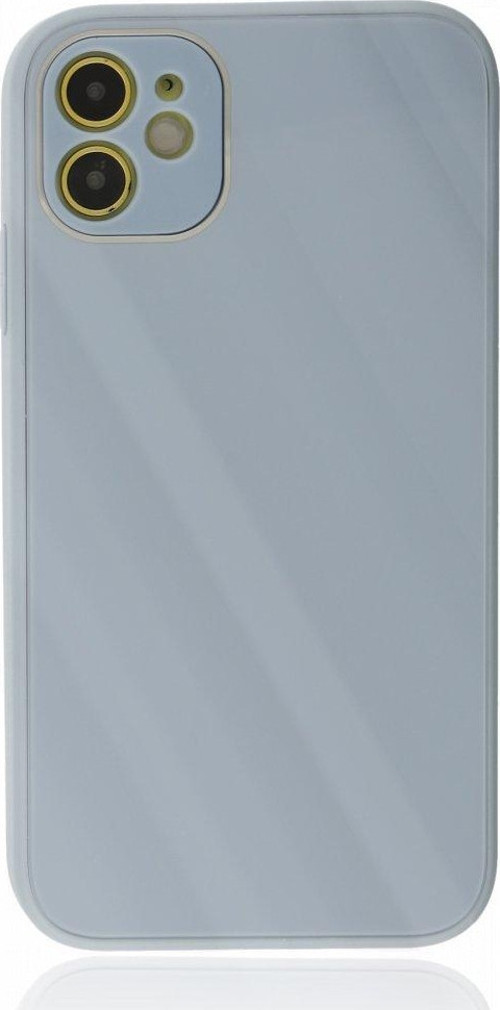 Apple iPhone 12 Kılıf Kamera Korumalı Arkası 9H Temperli Cam Yüzey Soft Tasarım Glass Kapak