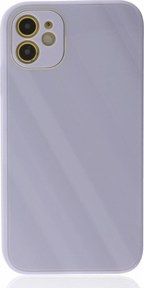 Apple iPhone 12 Kılıf Kamera Korumalı Arkası 9H Temperli Cam Yüzey Soft Tasarım Glass Kapak