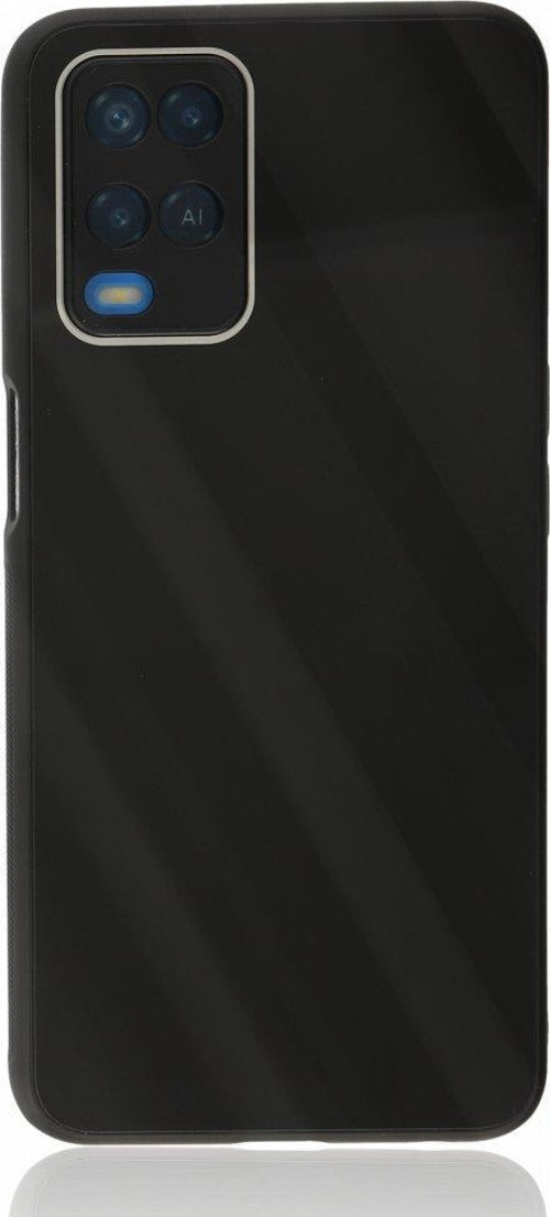 Oppo A54 4G Kılıf Kamera Korumalı Arkası 9H Temperli Cam Yüzey Soft Tasarım Glass Kapak