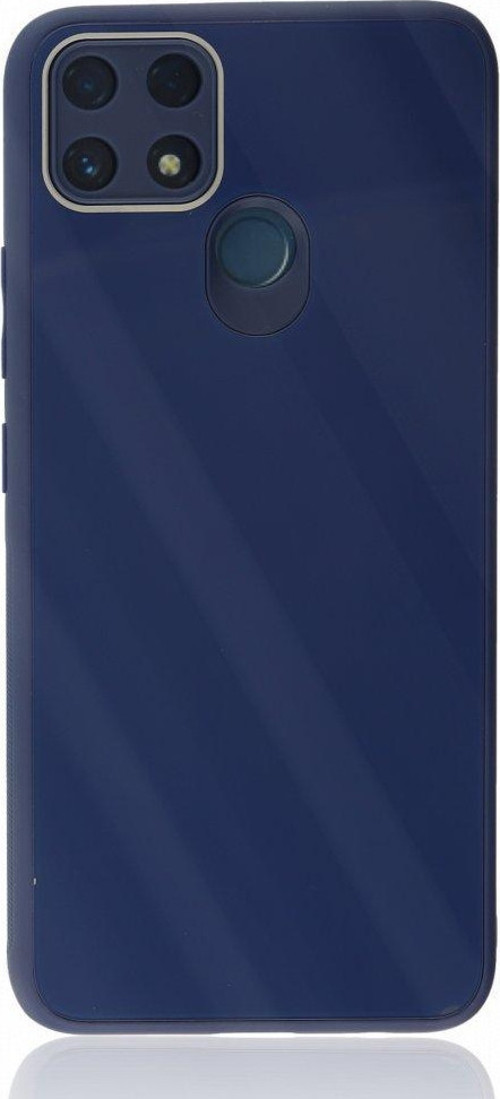 Realme C25 Kılıf Kamera Korumalı Arkası 9H Temperli Cam Yüzey Soft Tasarım Glass Kapak