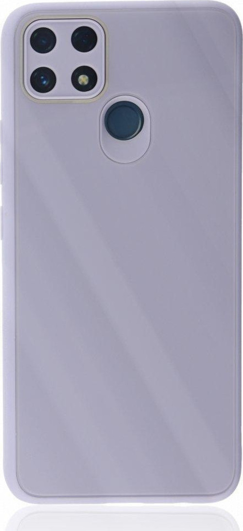 Realme C25 Kılıf Kamera Korumalı Arkası 9H Temperli Cam Yüzey Soft Tasarım Glass Kapak