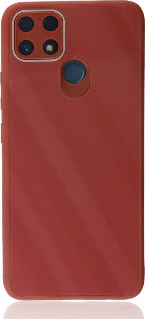 Realme C25 Kılıf Kamera Korumalı Arkası 9H Temperli Cam Yüzey Soft Tasarım Glass Kapak