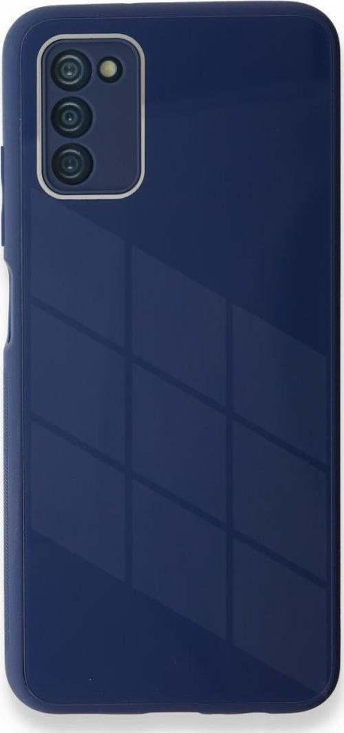 Samsung Galaxy A03S Kılıf Kamera Korumalı Arkası 9H Temperli Cam Yüzey Soft Tasarım Glass Kapak