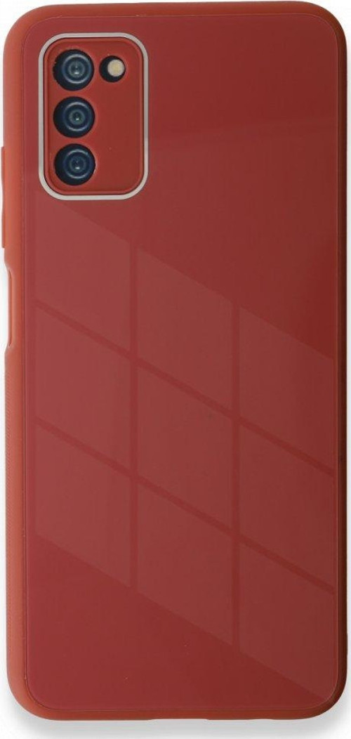 Samsung Galaxy A03S Kılıf Kamera Korumalı Arkası 9H Temperli Cam Yüzey Soft Tasarım Glass Kapak
