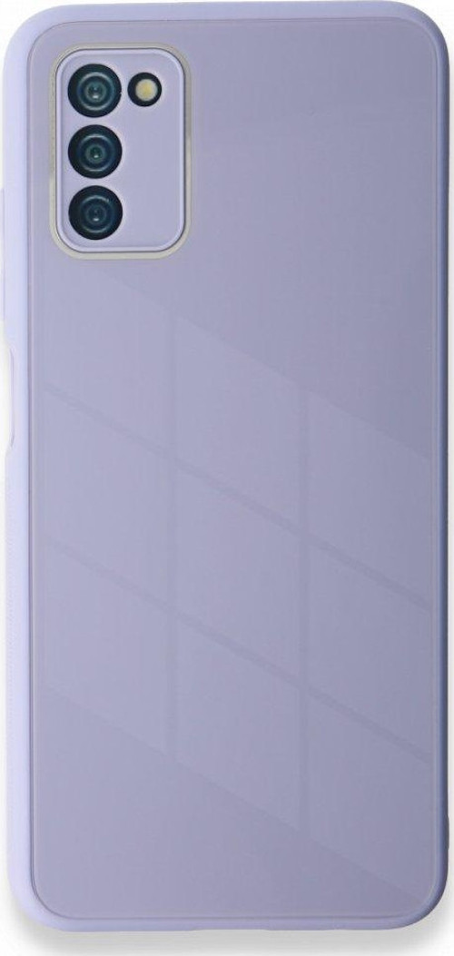 Samsung Galaxy A03S Kılıf Kamera Korumalı Arkası 9H Temperli Cam Yüzey Soft Tasarım Glass Kapak