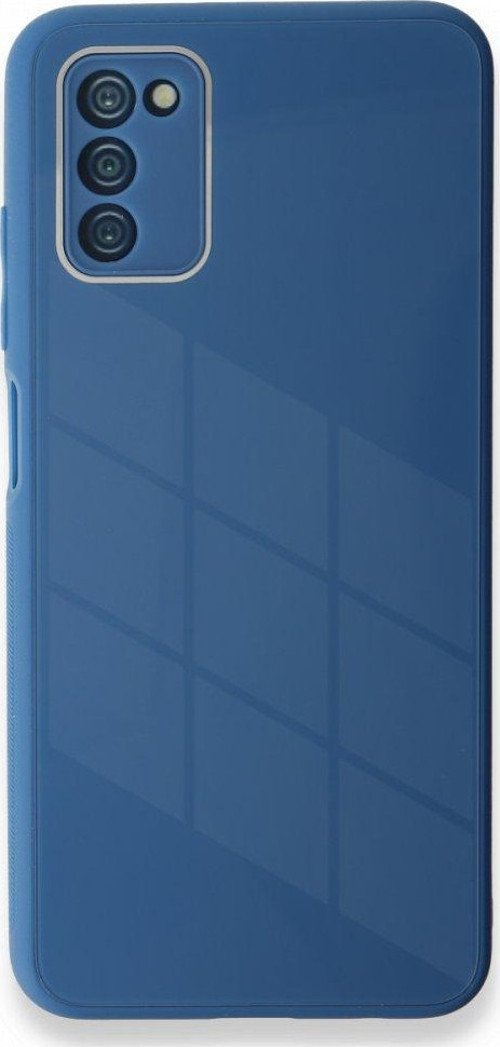 Samsung Galaxy A03S Kılıf Kamera Korumalı Arkası 9H Temperli Cam Yüzey Soft Tasarım Glass Kapak