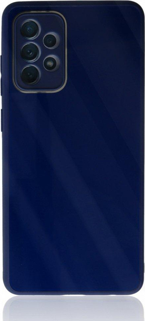 Samsung Galaxy A72 Kılıf Kamera Korumalı Arkası 9H Temperli Cam Yüzey Soft Tasarım Glass Kapak