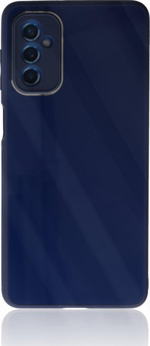 Samsung Galaxy M52 5G Kılıf Kamera Korumalı Arkası 9H Temperli Cam Yüzey Soft Tasarım Glass Kapak