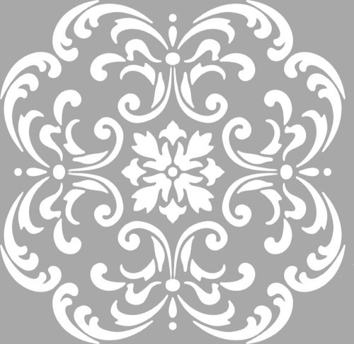 April Çiçek Motif Stencil Boyama şablonu 30x30 cm, Duvar Stencil, Fayans Stencil, Mobilya Stencil