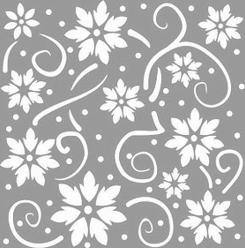 Kartanesi Çiçek Stencil Boyama şablonu 30x30 cm, Duvar Stencil, Fayans Stencil, Mobilya Stencil