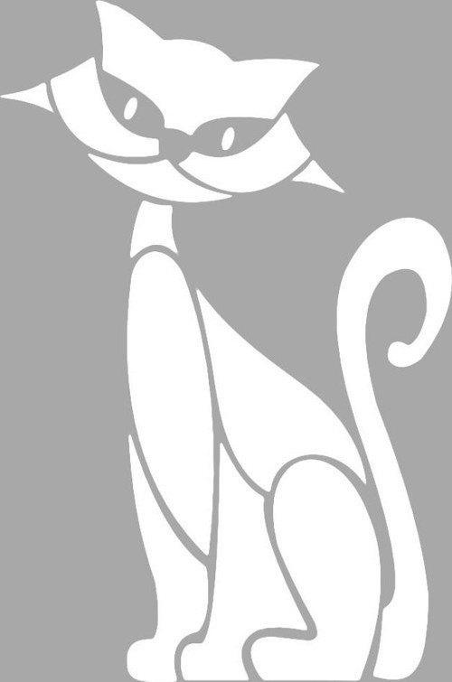 Kedi Motif Stencil Boyama şablonu 30x30 cm, Duvar Stencil, Fayans Stencil, Mobilya Stencil