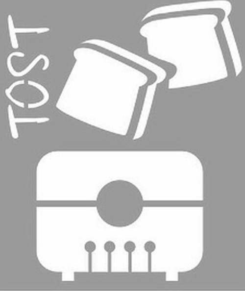 Tost Makinesi Stencil Boyama şablonu 30x30 cm, Duvar Stencil, Fayans Stencil, Mobilya Stencil