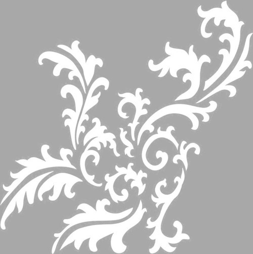 Yaprak Art Motif Stencil Boyama şablonu 30x30 cm, Duvar Stencil, Fayans Stencil, Mobilya Stencil