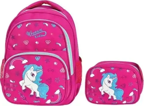 Pembe Unicorn Desenli Ilkokul Sırt Çantası 5041